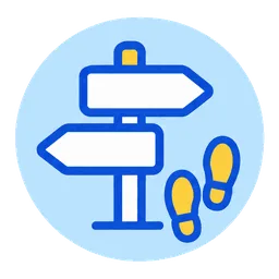 道しるべと足あとのアイコン